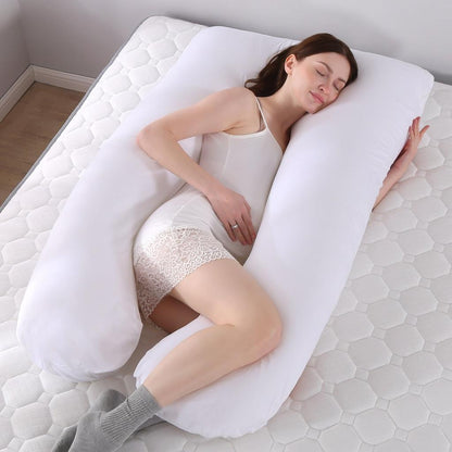 U-Shaped Pregnancy Pillow for Maternity Support white by HitMyNeed