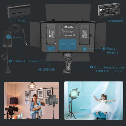 U800 LED Video Light Panel for TikTok & YouTube by HitMyNeed