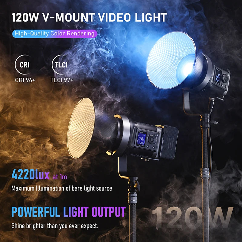 Ulanzi VL-120Bi / VL-120C 120W V-Mount Video Light by HitMyNeed
