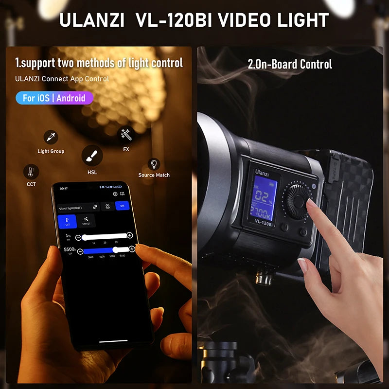 Ulanzi VL-120Bi / VL-120C 120W V-Mount Video Light by HitMyNeed