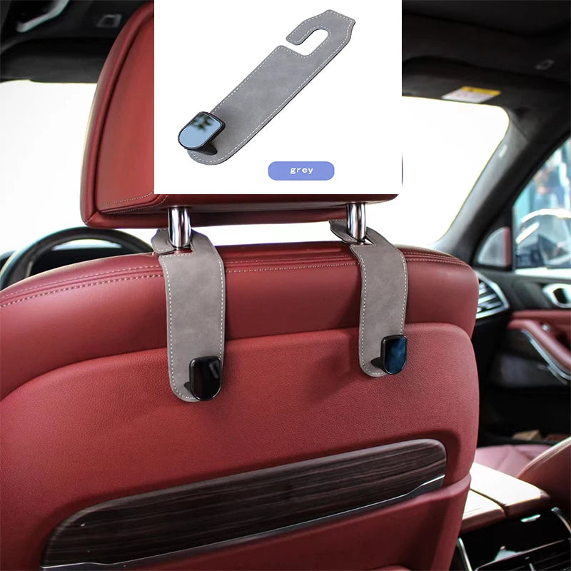 Ultra Fine Leather Car Headrest Hook by HitMyNeed