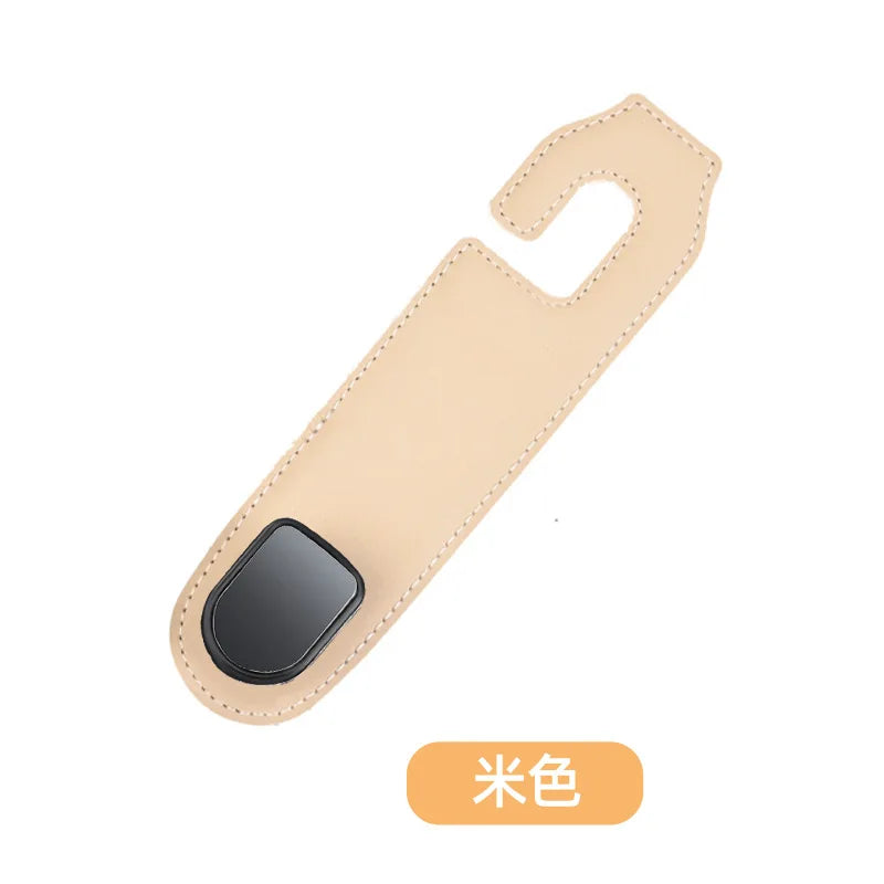 Ultra Fine Leather Car Headrest Hook beige by HitMyNeed