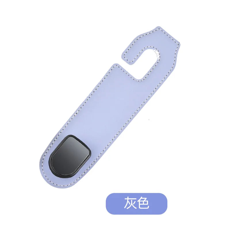 Ultra Fine Leather Car Headrest Hook grey by HitMyNeed