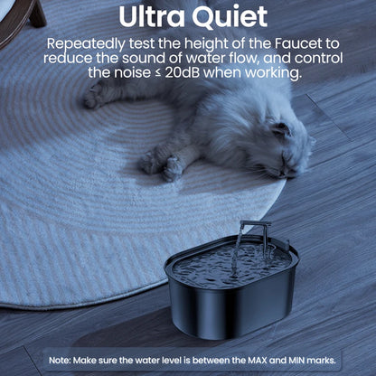 Ultra Quiet Stainless Steel Cat Water Fountain 3.2L by HitMyNeed