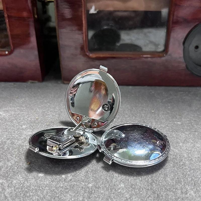 Ultra-Thin Retro Metal Kerosene Pocket Lighter silver by HitMyNeed