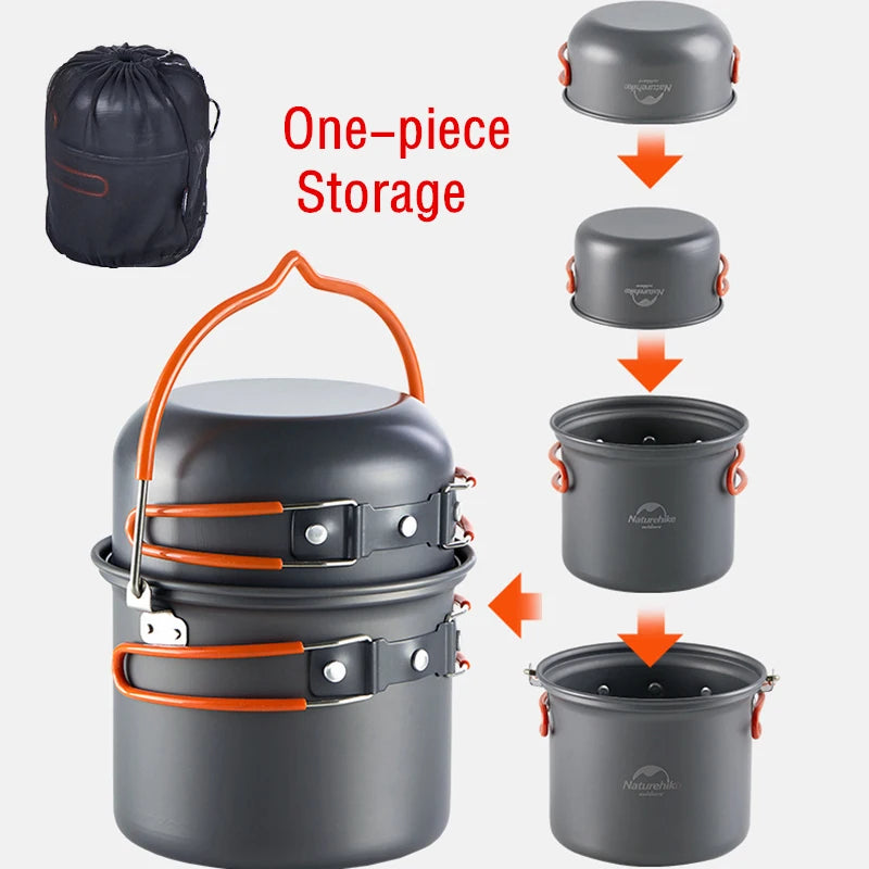 Ultralight 3-Person Camping Cookware Set Non-Stick by HitMyNeed