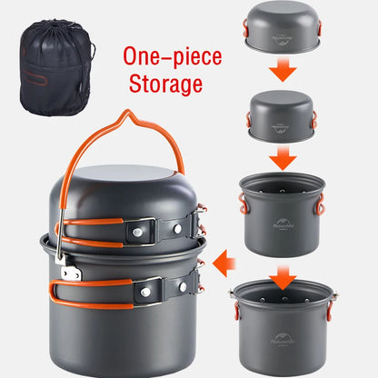 Ultralight 3-Person Camping Cookware Set Non-Stick by HitMyNeed