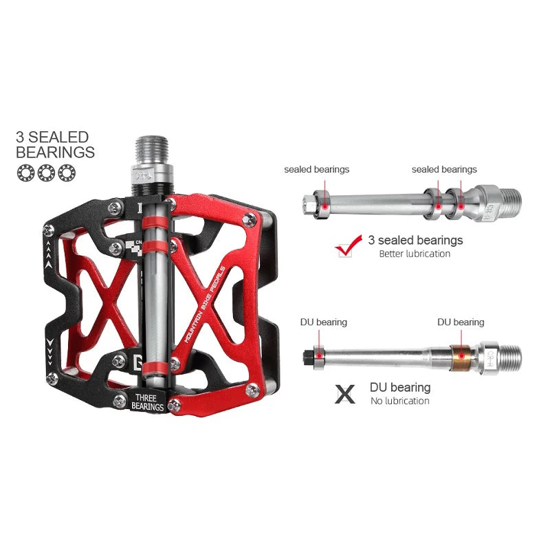 Ultralight Alloy Bike Pedals with 3 Sealed Bearings by HitMyNeed