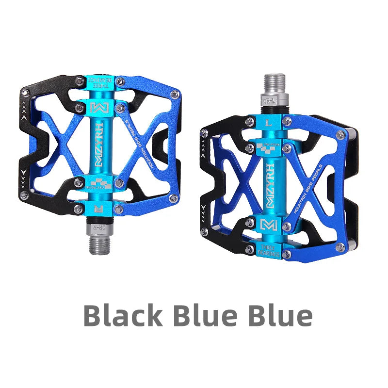 Ultralight Alloy Bike Pedals with 3 Sealed Bearings y06-black-blue-blue by HitMyNeed