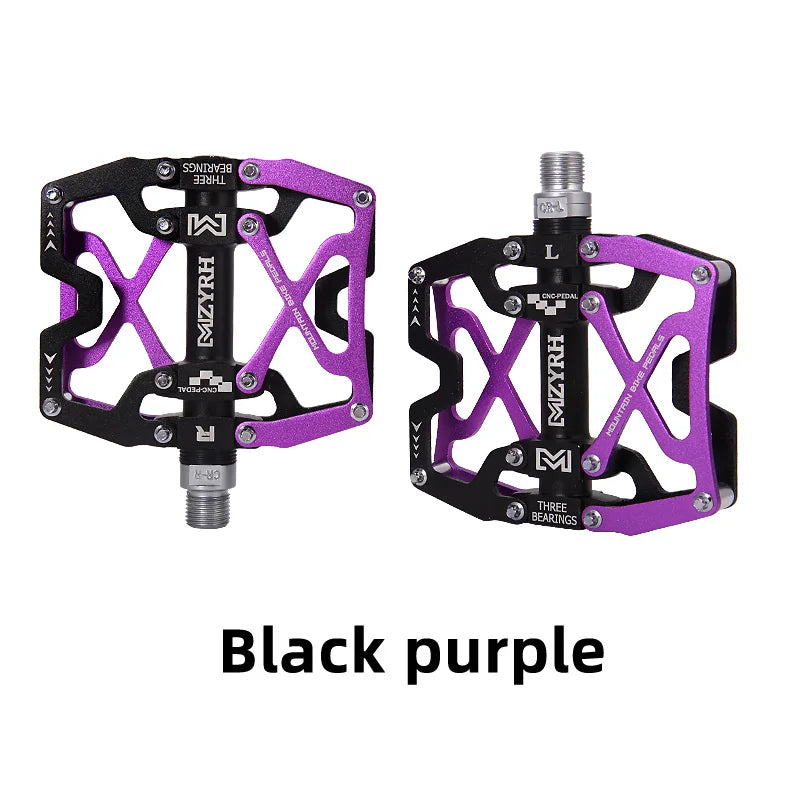Ultralight Alloy Bike Pedals with 3 Sealed Bearings y06-black-purple by HitMyNeed