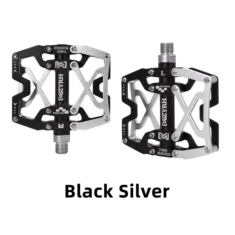 Ultralight Alloy Bike Pedals with 3 Sealed Bearings y06-black-silver by HitMyNeed