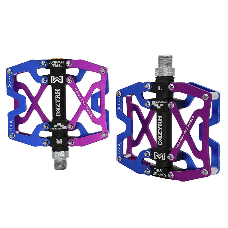 Ultralight Alloy Bike Pedals with 3 Sealed Bearings y06-blue-purple by HitMyNeed