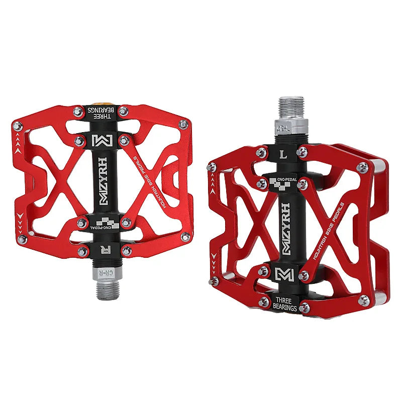 Ultralight Alloy Bike Pedals with 3 Sealed Bearings y06-red by HitMyNeed