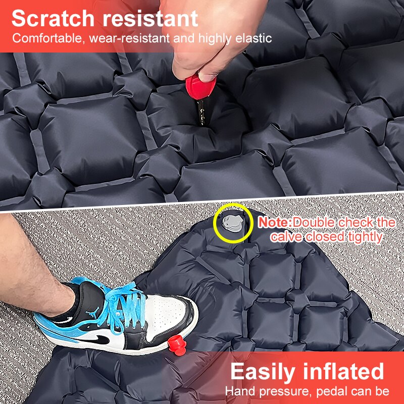 Ultralight Camping Inflatable Sleeping Pad with Pillow by HitMyNeed