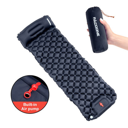 Ultralight Camping Inflatable Sleeping Pad with Pillow by HitMyNeed
