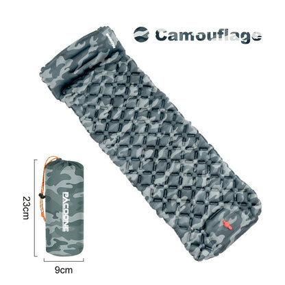 Ultralight Camping Inflatable Sleeping Pad with Pillow camoulfage-color by HitMyNeed