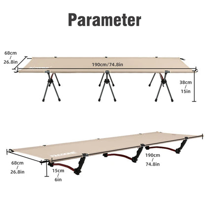 Ultralight Foldable Camping Cot with Aluminum Frame by HitMyNeed