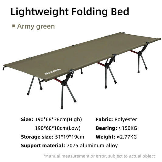 Ultralight Foldable Camping Cot with Aluminum Frame green by HitMyNeed