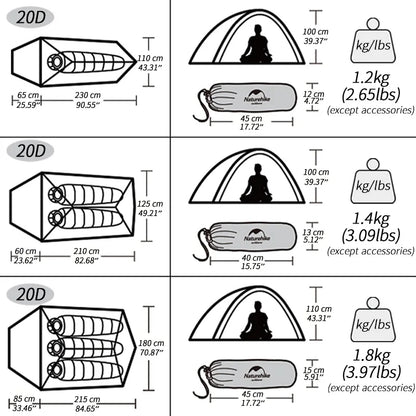 Ultralight Waterproof Camping Tent 1-3 Person by HitMyNeed