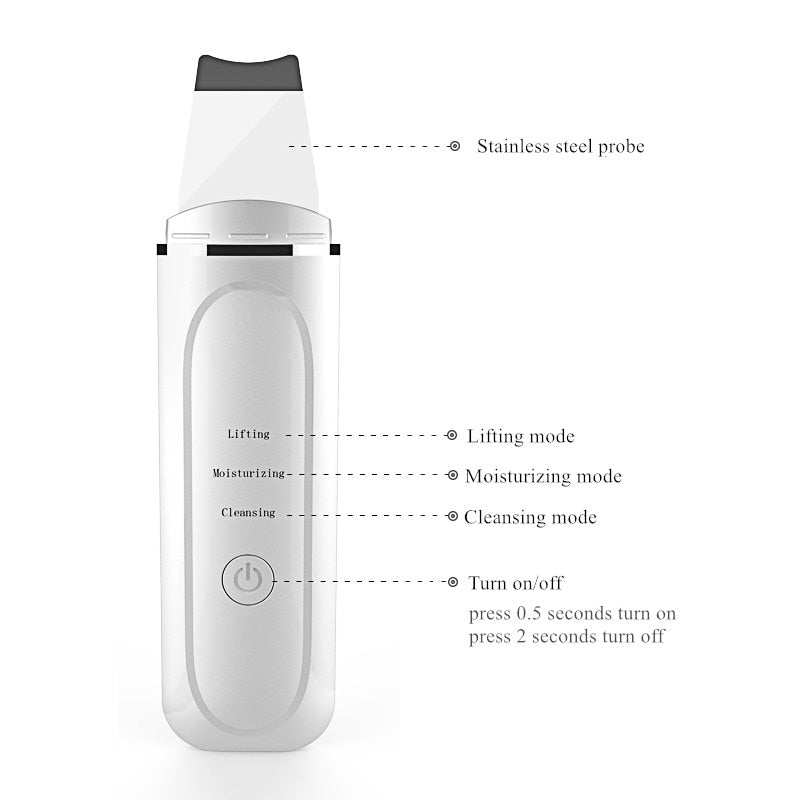 Ultrasonic Facial Skin Scrubber with 3 Care Modes by HitMyNeed