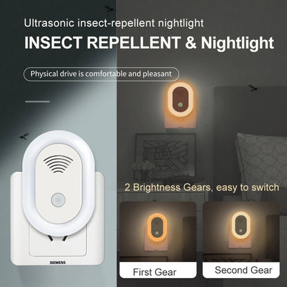 Ultrasonic Mosquito Repellent with Night Light EU Plug by HitMyNeed