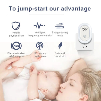Ultrasonic Mosquito Repellent with Night Light EU Plug by HitMyNeed