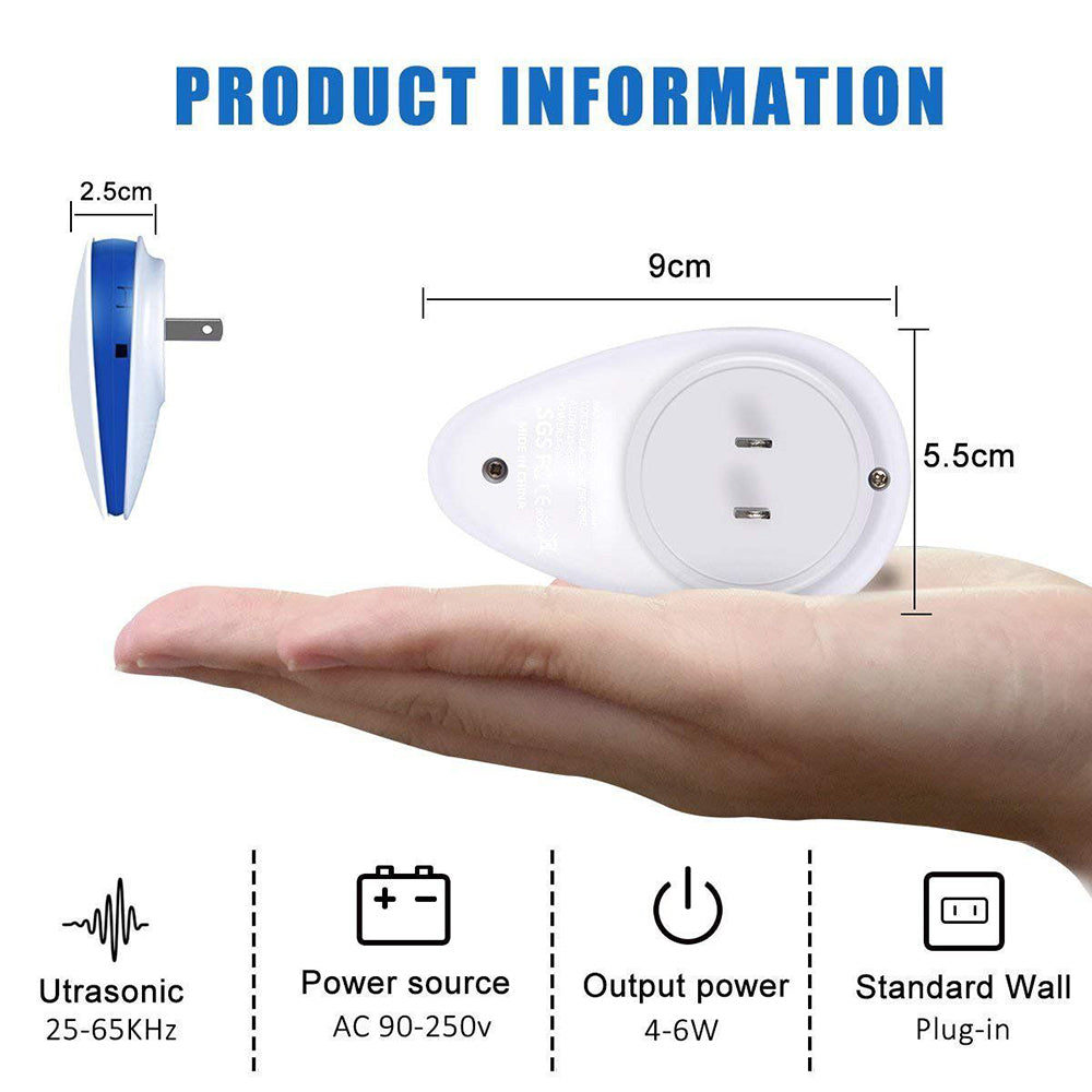 Ultrasonic Pest Repeller Plug-In for Rodents & Insects white-uk by HitMyNeed