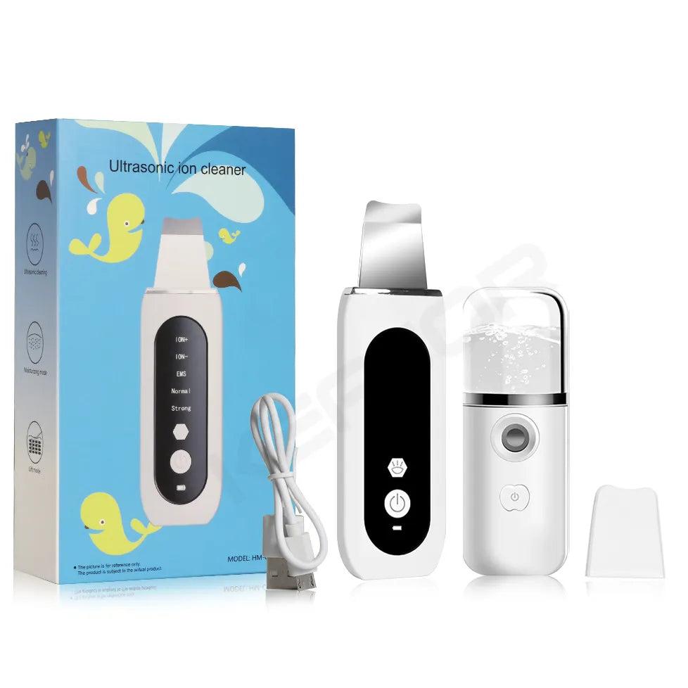 Ultrasonic Skin Scrubber Blackhead & Pore Cleaner white-add-gift by HitMyNeed