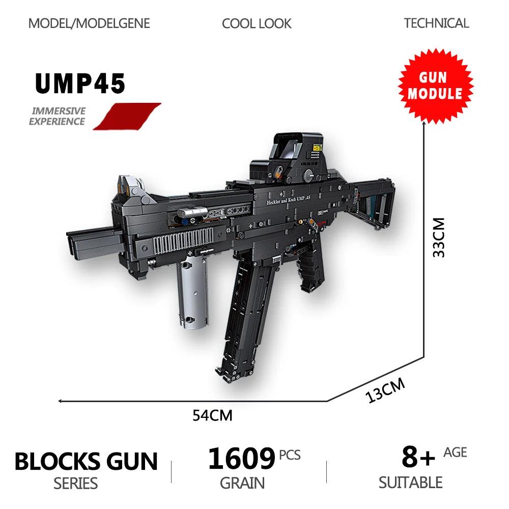 UMP45 Building Block Gun Model 1609pcs by HitMyNeed