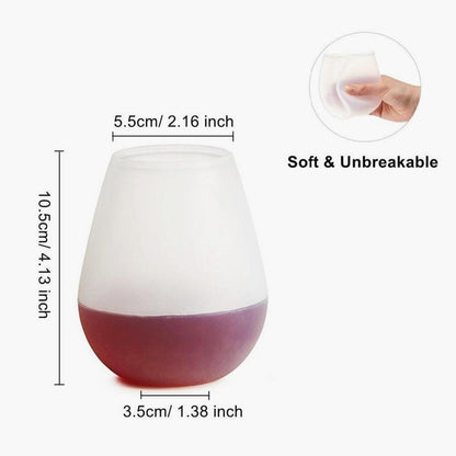 Unbreakable Silicone Wine Glasses Set of 4 by HitMyNeed