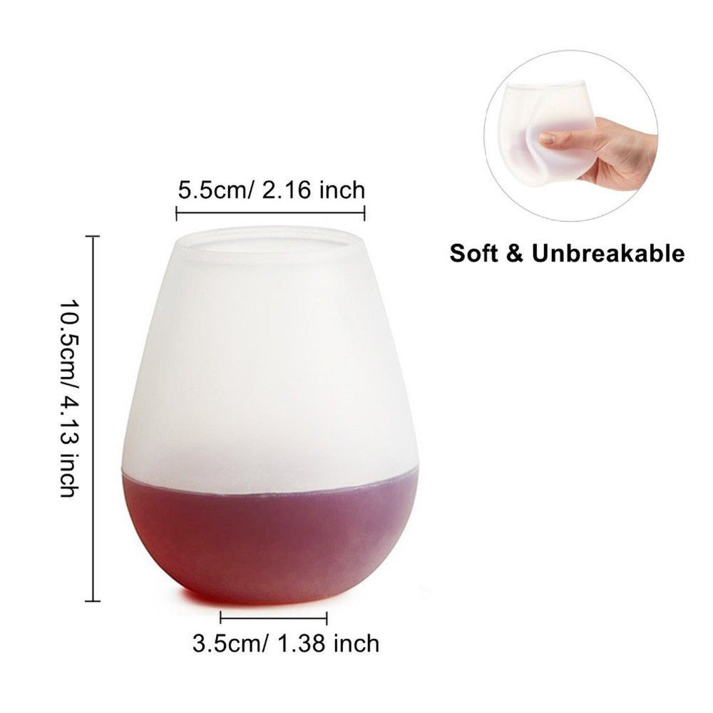 Unbreakable Stemless Silicone Wine Glasses by HitMyNeed