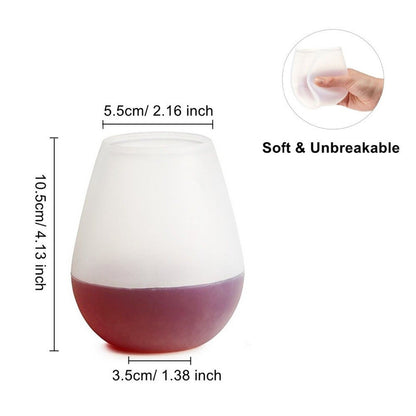 Unbreakable Stemless Silicone Wine Glasses by HitMyNeed