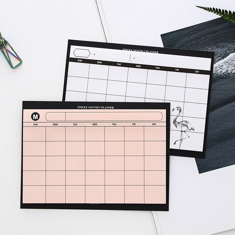 Undated Monthly Planner Paper Pad, 30 Sheets by HitMyNeed