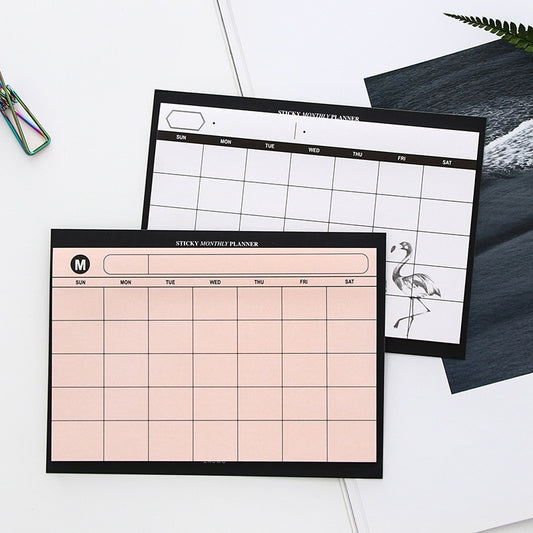 Undated Monthly Planner Paper Pad, 30 Sheets by HitMyNeed