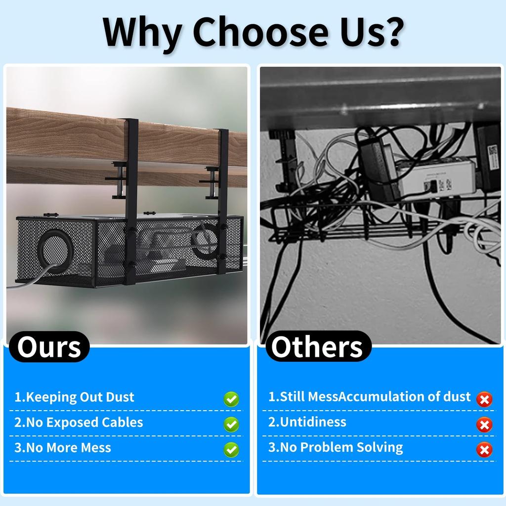 Under Desk Box Tray with Clamp Mount, 1 Pack by HitMyNeed