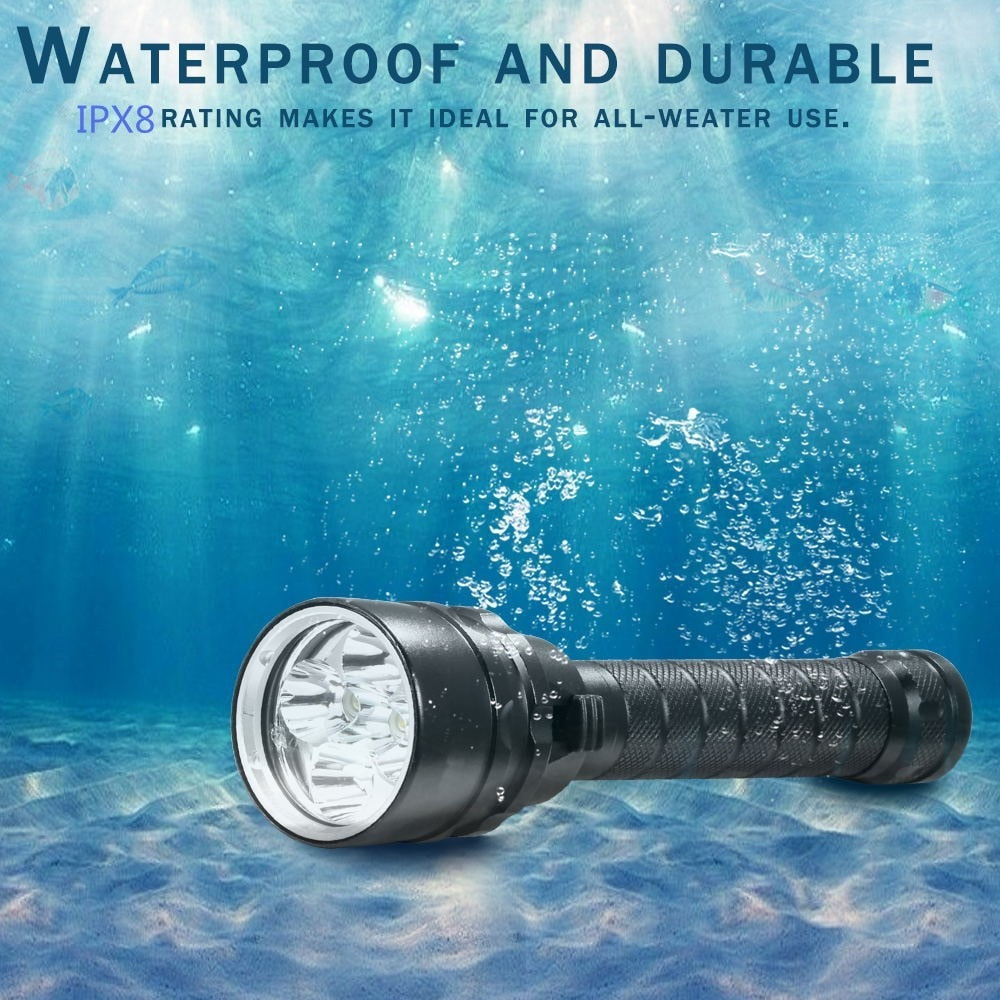 Underwater Diving LED Flashlight Torch 200-500m by HitMyNeed