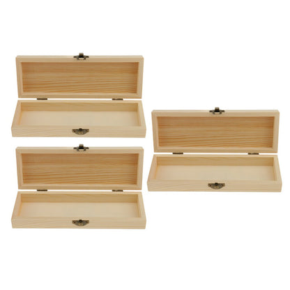 Unfinished Wooden Jewelry Boxes with Vintage Lock (3pcs) by HitMyNeed