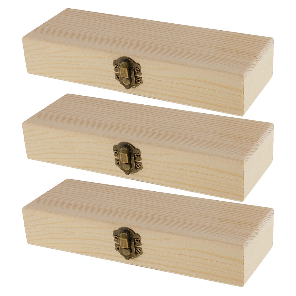 Unfinished Wooden Jewelry Boxes with Vintage Lock (3pcs) by HitMyNeed