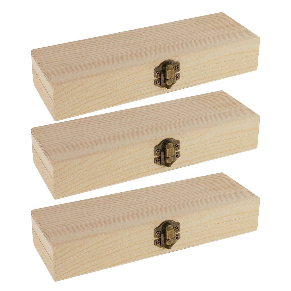 Unfinished Wooden Jewelry Boxes with Vintage Lock (3pcs) by HitMyNeed