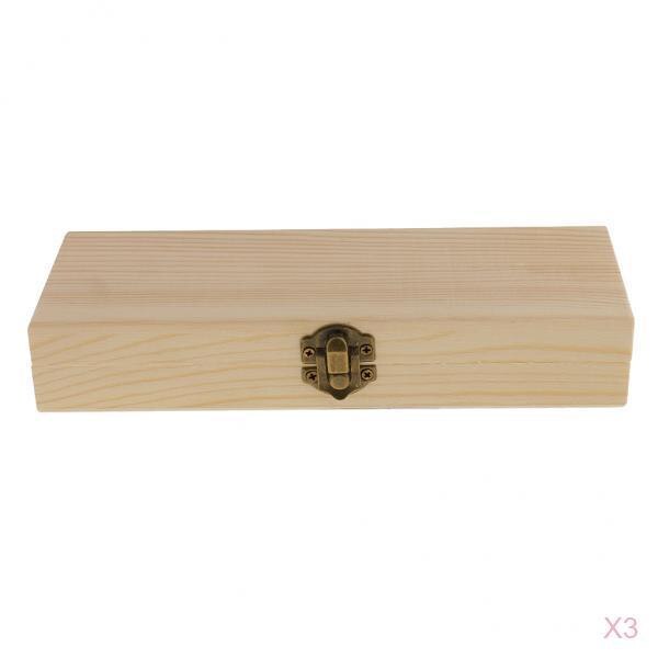 Unfinished Wooden Jewelry Boxes with Vintage Lock (3pcs) by HitMyNeed