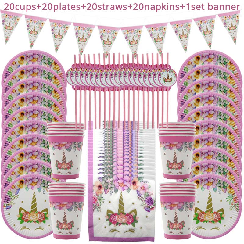 Unicorn Kids Party Supplies Set, 81pcs by HitMyNeed