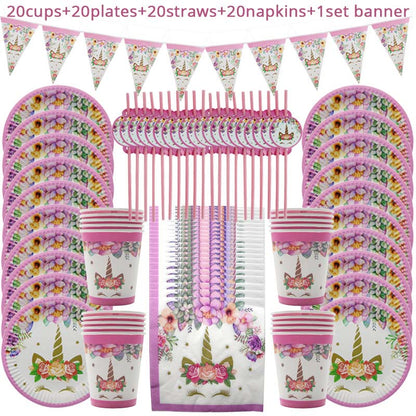 Unicorn Kids Party Supplies Set, 81pcs by HitMyNeed
