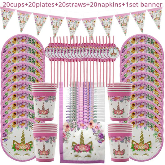 Unicorn Kids Party Supplies Set, 81pcs by HitMyNeed