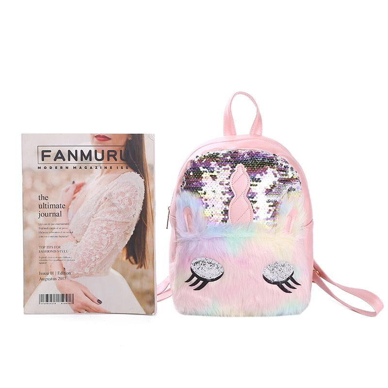 Unicorn Sequin Backpack for Girls, 20 x 28cm by HitMyNeed