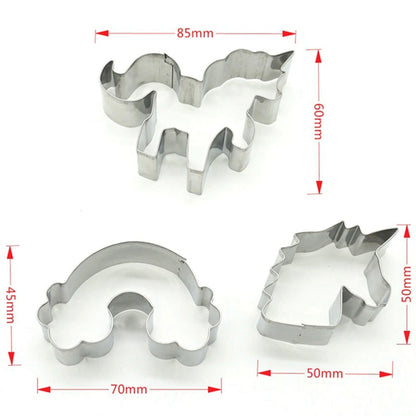 Unicorn Stainless Steel Cookie Cutter Set (3 pcs) by HitMyNeed