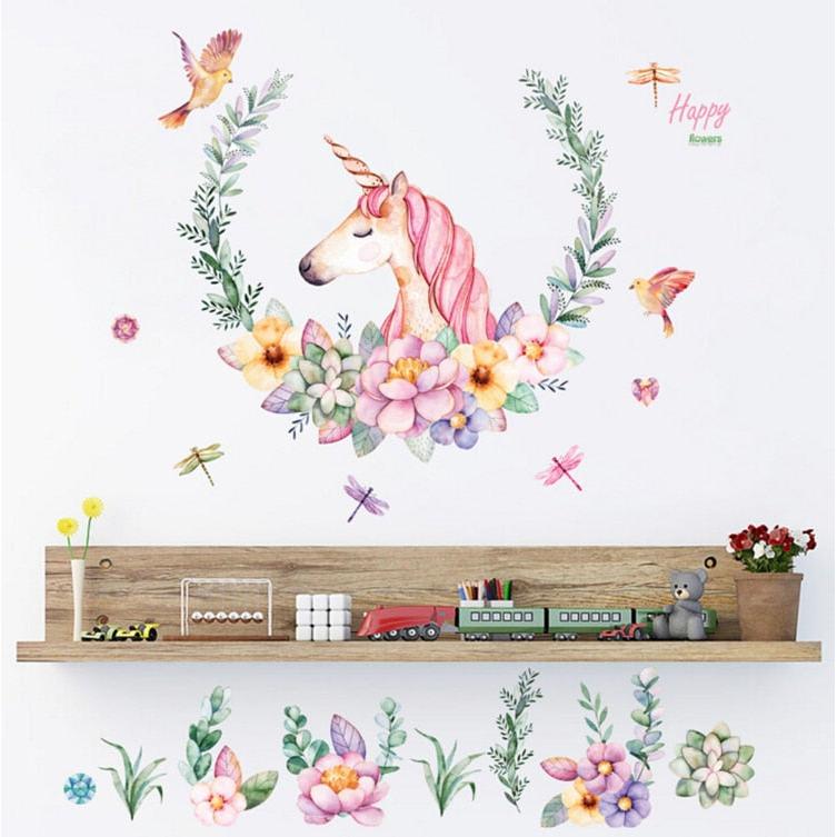 Unicorn Wall Stickers for Kids Bedroom Decor by HitMyNeed