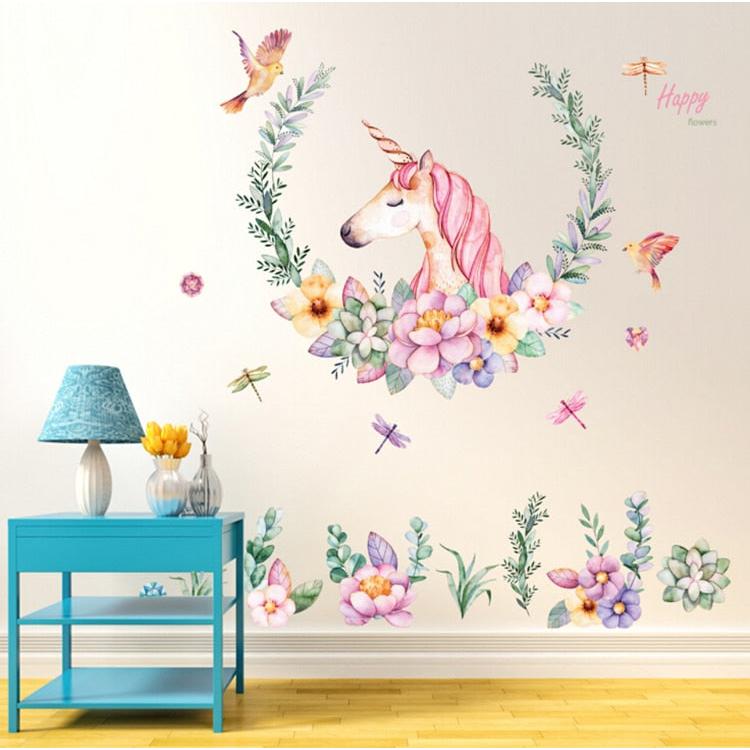 Unicorn Wall Stickers for Kids Bedroom Decor by HitMyNeed