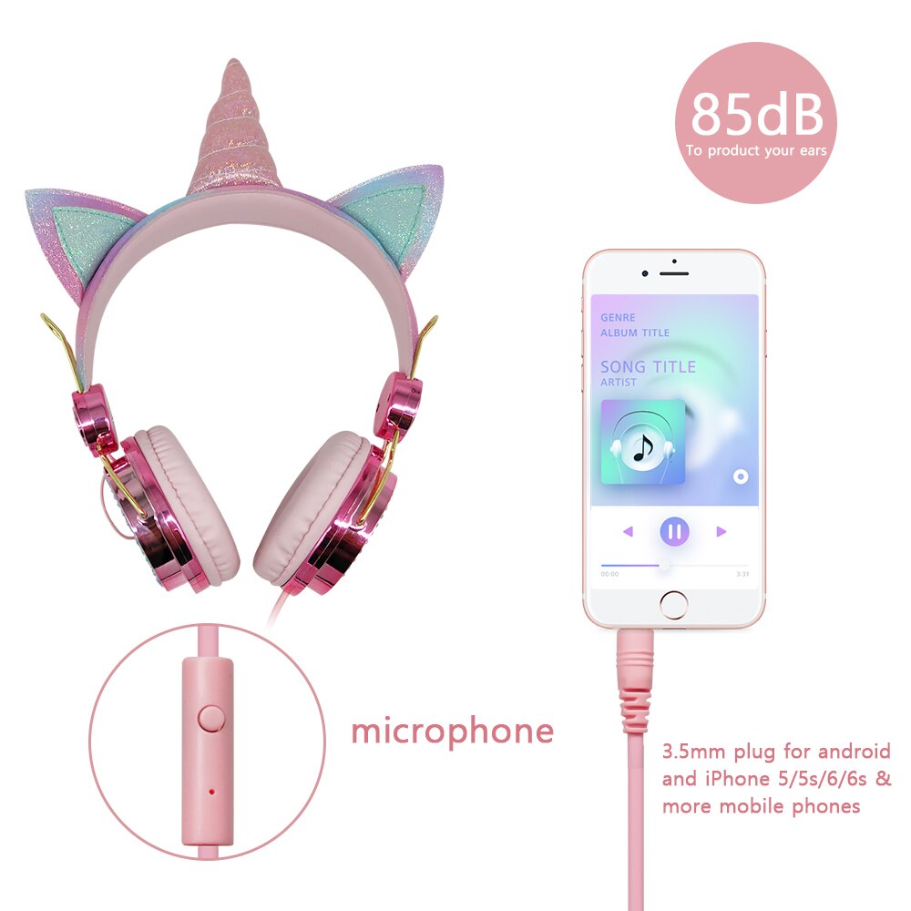 Unicorn Wired Headset with Microphone and Volume Control by HitMyNeed