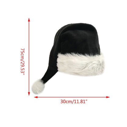 Unique Black Christmas Santa Hat with White Trim by HitMyNeed