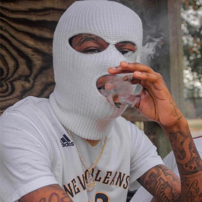 Unisex 3-Hole Knitted Full Face Balaclava Beanie by HitMyNeed